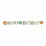 Amscan 9909353 - Partykette Get Wild, Papier, 180 x 15 cm, Happy Birthday, Hängedekoration, Girlande