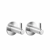 Kon-fort Home Handtuchhaken Edelstahl Bad und Küche 2 Stück Design aus Edelstahl AISI 304 Edelstahl Gebürstet Zum Bohren.