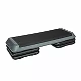 XTREXO Stepper Für Zuhause - Aerobic Step mit 3-Stufiger Höhenverstellung, Fitness & Sport - Trainingsgerät für Anfänger und Fortgeschrittene, Bis 250kg Belastbar, Schwarz/Grau