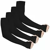 Ouligay 4 Paar Ärmel UV Sonnenschutz Ärmlinge Armschutz UPF 50+, Arm Sleeve Gaming, Armsleeve Armstulpen Sommer, Kühlung Armlinge für Damen Herren Volleyball Basketball Fußball Golf Schwarz
