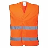 Portwest C474ORRL/XL Warnweste mit zwei Bändern, Orange, LXL