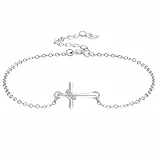 J.MUEN Kreuz Armband Damen 925 Sterling Silber Kreuz Anhänger Armbänder Schmuck Geschenke für Frauen Mädchen,Nickelfrei, Allergiker geeignet