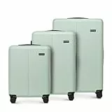 WITTCHEN Stripes Line Kofferset 3-teilig | ABS-Hartschalenkoffer, 4 Rollen 360° | Koffer Set Handgepäck/Mittel/Groß (36/65/96 l) | Zahlenschloss & Teleskopgriff | Farbe: Mintgrün
