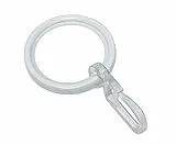 Gardinia Gardinenringe für Gardinenstangen mit 20 mm Durchmesser, Inklusive Gleiteinlage und Faltenlegehaken, 10 Stück, Serie Chicago, Breite 4 mm, Metall, Weiß, 11275