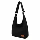 Travistar Damen Handtasche Umhängetasche Mittelgroß Schultertasche Casual Crossbody Bag Tote Tasche für Arbeit Schule Shopper Lässige täglich (Schwarz)