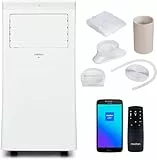 MEDION Smarte Mobile Klimaanlage mit Abluftschlauch P1002 (10000 BTU, mobil, inkl. Fensterabdichtung, bis 34m², 3in1 Kühlen Entfeuchten Ventilieren, App- und Sprachsteuerung, Schlafmodus, MD 37733)