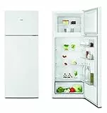 AEG RDB424E1AW Freistehender Doppeltür - Kühlautomat / Serie 5000 mit ColdSense / 1434 mm / Gefrierteil oben / 206 L / LowFrost – weniger Eisbildung / Farbe: Weiß / E