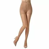 MANZI 1 Paar Kompressionsstrumpfhose Damen 30 Den Bauchweg Strumpfhosen Matte Optik Shape Feinstrumpfhosen Stützstrumpfhose Natur XL