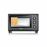 Severin Back- und Toastofen, Bake&Toast, 20L, bis 230°C, Umluft-Funktion, Ober- und Unterhitze, inkl. Pizzastein, Drehspieß, Krümelblech, Backblech, Grillrost, 120Min. Timer, 1600W, schwarz, TO 2079