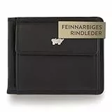 BRAUN BÜFFEL - Geldbörse Herren mit Geldklammer aus echtem Rindsleder Golf 2.0 - Geldbeutel Portemonnaie für Männer mit 6 Kartenfächern, Münzfach & Dollarclip - Handliches Portmonee - Edles Schwarz