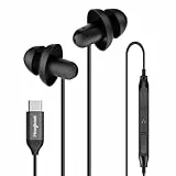 Hearprotek USB-C Schlafkopfhörer, In-Ear Silikon Ohrhörer mit Mikrofon & Geräuschisolierung, kabelgebundene Kopfhörer für Android, ideal zum Schlafen, auf Reisen, gegen Schnarchen