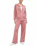 Terecey Trainingsanzug Damen Langarm Jogginganzug- Bequeme Tracksuit Sportanzug Freizeitanzug - Lässig 2 Teilig Zipjacke Jogginghose Atmungsaktiv Sportbekleidung fur Fitness Training, Rouge Rosa