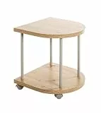HAKU Beistelltisch auf Rollen Eiche hell Kaschmirgrau MDF Platte Metallgestell Servierwagen rollbar - Maße: B 40 x H 45 x T 40 cm Style: Modern