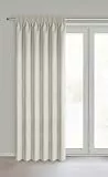 Eurofirany Carly 100% Verdunkelungsvorhang mit Kräuselband & Tunnel, Matt Blickdicht Vorhang für Wohnzimmer, Schlafzimmer, H270 x B140 cm (1er Pack), Dark Cream
