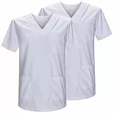 MISEMIYA - Packung 2 STK. - SANITÄRE CASACA Unisex SANITÄRE Uniformen SANITÄRE UNIFORM MEDIZINISCHE UNIFORM - Ref. 817 * 2 - Medium, Weiß 21