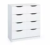 Inter Link – Kommode – 8 Schubladen – Schubladenschrank – Beistellschrank – Sideboard – Melaminbeschichtet – Weiß – Schubladen mit Griffmulden – Westphalen 8H