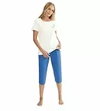 Triumph Women's PK Capri X 03 Pajama Set, White/Blue, 42