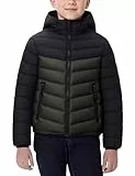 Adigau Kinder Puffer Mantel Winddicht Warme Daunenmantel Einfarbiger Weich Winterjacke Dicke Gepolstertes Steppjacke Grün 13-14 Jahre