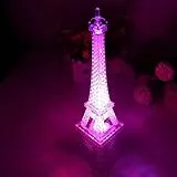LEDMOMO Bunte Eiffelturm Nachtlicht, 7 Farben LED Lampe Paris Fashion Style Acryl Dekoration Geschenk, 5 Zoll