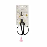 Loveria Bastelschere Schwarz | 14,5cm lang | Rostfrei, für Papier, Stoff & Garn | mit Farbiger Quaste | Retro Vintage Schere für Erwachsene & Kinder