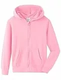 Spring&Gege Youth Solid Classic Hoodies Weiche Kapuzenpullover Full Zip Sweatshirts für Kinder (3-12 Jahre), rose, 9-10 Jahre