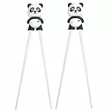 2 Paar Essstäbchen für Kinder, Essstäbchen Kinder Essstäbchen Hilfe Sushi Stäbchen Essstäbchen Personalisiert Panda als Halterung für Anfänger, Stäbchenkopf abnehmbar Lernset in Panda-Design
