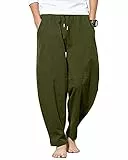 YAOBAOLE Herren Bundhose Schicke Hose Männer Sommer Strand Casual Herrenhose Yoga Hose Armeegrün L
