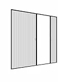 Windhager Fliegengitter Balkontür EXPERT 240 x 240 cm Anthrazit, Plissee Tür mit Alurahmen, Insektenschutz Schiebetür für Doppeltüren, individuell kürzbar, Mückenschutz für Terrasse und Balkon, 03958