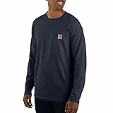 Carhartt Herren Force Relaxed Fit Midweight Long-Sleeve Pocket Arbeits-T-Shirt, Navyr Gr.XXL