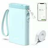 Nelko Etikettendrucker, Bluetooth P21 Selbstklebendes Etikettiergerät Tragbarer beschriftungsgerät selbstklebend Labeldrucker, Kabelloser, Mini Label Printer mit iOS Android,Für Zuhause, Blau