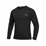 Herren Langarmshirt T-Shirts UPF 50+ UV Shirt Sonnenschutz Shirts Atmungsaktiv Schnell Trockened Funktionsshirt Herren Langarm Gym Running Tops (BK XL)