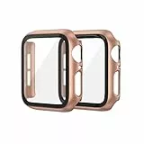EDIMENS Hart-PC-Hülle, kompatibel mit Apple Watch 41 mm, Serie 7, Serie 8, Damen und Herren, insgesamt PC-Gehäuse, schlankes gehärtetes Glas, Displayschutzfolie, Schutzhülle für Apple Watch 41 mm SE,