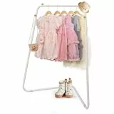 YGJT Kinder Kleiderständer, Garderobe mit Ablage & Kleiderstange für Kinderzimmer, Mädchenzimmer & Spielzimmer, stabiler Metallständer für Kleidung, Schuhe & Aufbewahrung, Weiß (Ecke)