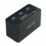 LogiLink CR0042 USB 3.0 Hub mit All-in-One Card Reader (Micro SD / SD / MS / M2 / CF) Schwarz