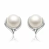 Jewlldeen Perlenohrringe 925 Sterling Silber Damen Ohrstecker Silber Ohrschmuck Schmuck