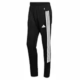 adidas Men's Workout Essentials All-Set 3-Stripes Knit Pant, Black/White, L