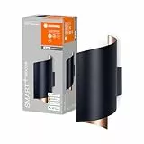 LEDVANCE ORBIS TWIST SMART+ Wi-Fi Leuchte, dimmbare LED Wandleuchte, 12W, Farbtemperatur von 3000-6500K, 600 Lumen, Farbkombination schwarz/kupfer, aufgedrehter Zylinderform, 23x12cm