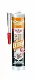 MEM Montagekleber Extrem, Pastöser Dispersionsklebstoff, Hohe Anfangshaftung und Endfestigkeit, Für verschiedene Untergründe, Lösemittelfrei, 380 g-Kartusche, Weiß