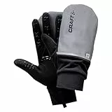 Craft Hybrid Weather Laufhandschuhe, warm, Unisex, Erwachsene, Silber/Schwarz, FR: L (Größe Hersteller: 10 L)