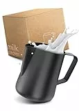 Lambda Coffee Barista Milchkännchen Edelstahl 350ml Farbe anthrazit I Milchschaumkännchen Milchkanne | Siebträger Zubehör | milk frother