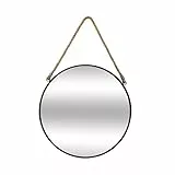 Atmosphera - Spiegel Seil schwarz - Metall D 38 cm - Schwarz