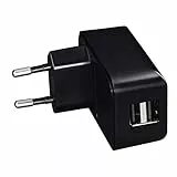 Hama USB Ladegerät Universal (1 Stück, 2 USB-Ports, Euro-Stecker männlich, Eingang 100-240 V, Ausgang 5V und 2,1A) schwarz