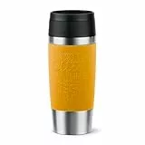 Emsa N20208 Travel Mug Classic Isolierbecher 0,36 Liter | neuer Komfort-Schraubverschluss | Edelstahl | 4h heiß und 8h kalt | 100% dicht | spülmaschinenfest | 360°-Trinköffnung | Senfgelb