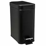 5five - rechteckiger abfalleimer Soft Close Edelstahl 5l schwarz