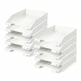 HAN Briefablage KLASSIK, 10 STÜCK Schreibtisch Organizer, Bürobedarf, Ablagefächer, Büromaterial, Briefkorb, Dokumentenablage, bis Format A4/C4, 1027-X-12, weiß