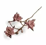 Én Gry & SIF Deko-Zweig Magnolie für Vase im Scandi-Stil I Natur-Filz, Hand-Made, fair-Trade I braun mit rosé farbenen Blüten - 1x - 60cm