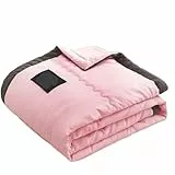 LUKYWANG Sommer Decke Sommer kühle dünne Steppdecke Decke solide Tagesdecke Klimaanlage Bequeme Bettdecke Einzel Doppel Queen King Größe 90/150 KüHlende Decke(Picture Color-5,100x150cm 1pc)