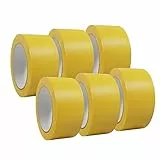 6 Rollen Weich PVC Putzerband | Gipserband | Fassadenband | Schutzband Gerillt oder Glatt | 50mm x 33m | Weiß oder Gelb, Farbe:gelb gerillt