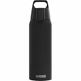 SIGG - Isolierte Trinkflasche - Thermosflasche Shield Therm One Black kohlensäurehaltige Getränke - Auslaufsicher - Spülmaschinenfest - BPA-frei - 90% recycelter Edelstahl - Schwarz - 0,75L