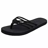 Harssidanzar Damen Flip Flops Sommer Strand String Sandalen Leicht mit Arch Support KL221EU,Schwarz,Größe 37